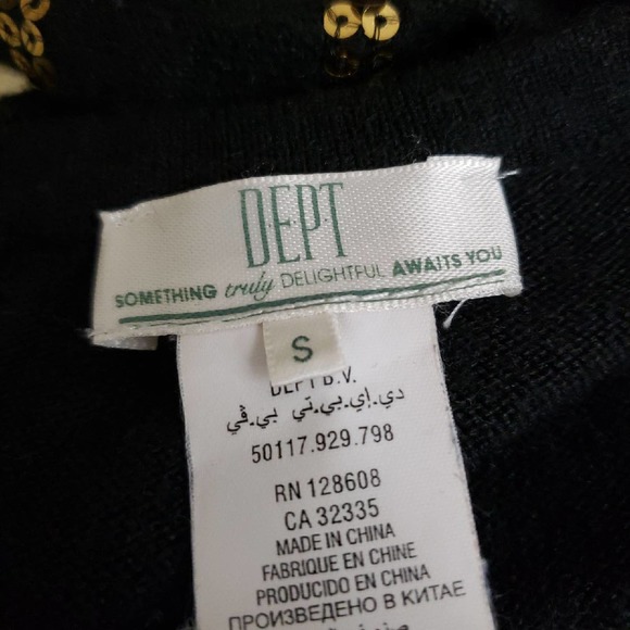 Dept Black & Gold Sequin Sweater Sz S - Picture 5 of 6